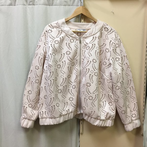 Dex Cut Through Patterned Pink Womens Jacket Size 2X - Picture 1 of 6